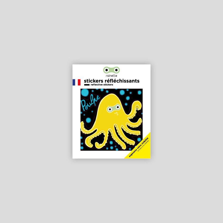 Little Plank Tree Frog reflective stickers - Octopus