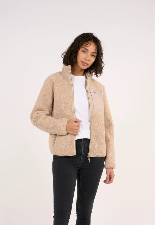 Knowledge Cotton Apparel Women's Fleece Jacket - Teddy High Neck Zip