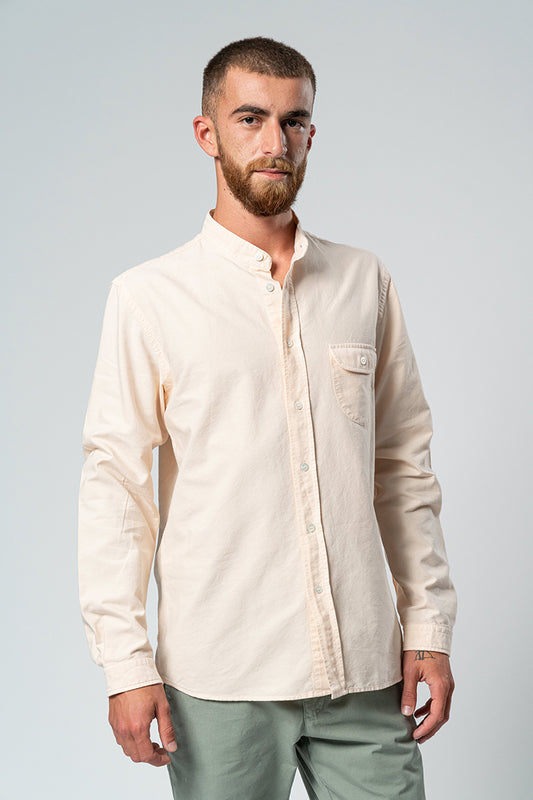 La Paz Shirt - Vieira Mandarin Collar Pastel Pink