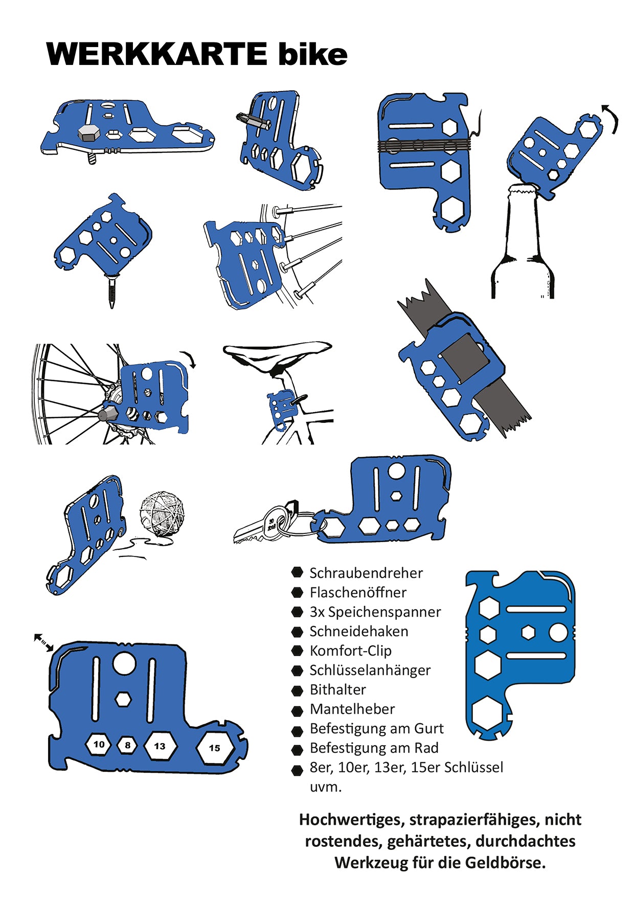Carte Outil (Work Card) Vélo - Werkkarte