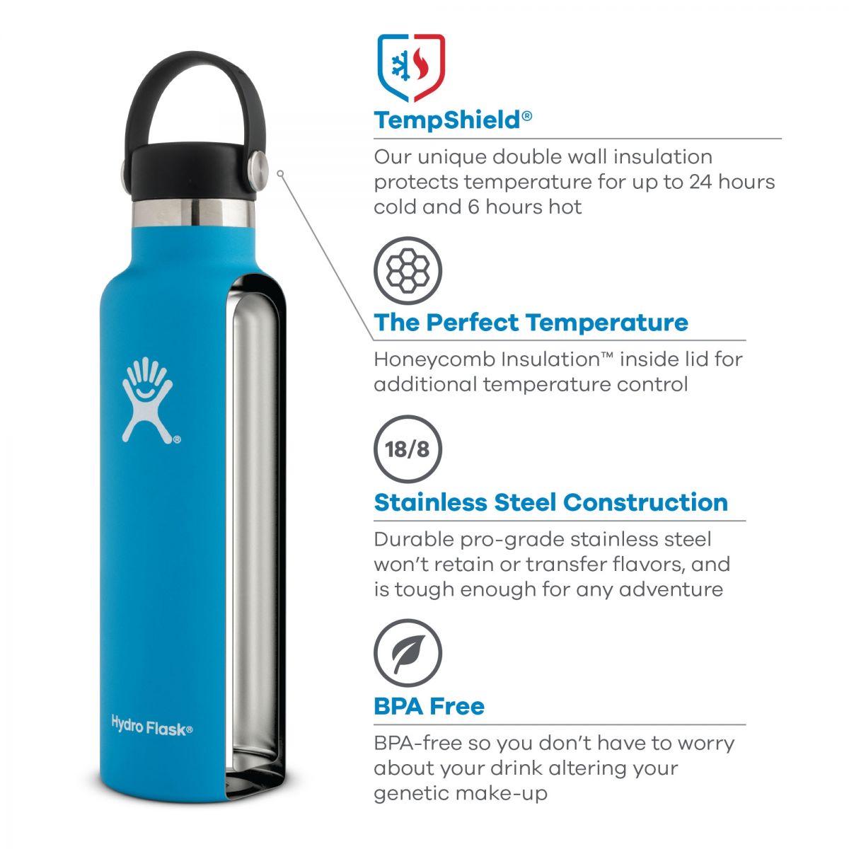 Gourde Hydroflask Standard Mouth 24 Oz (709 ml)