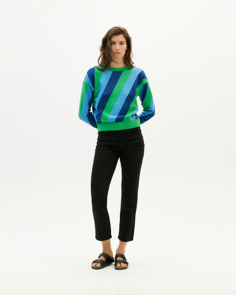Sweatshirt rayé Paloma Navy - Thinking Mu