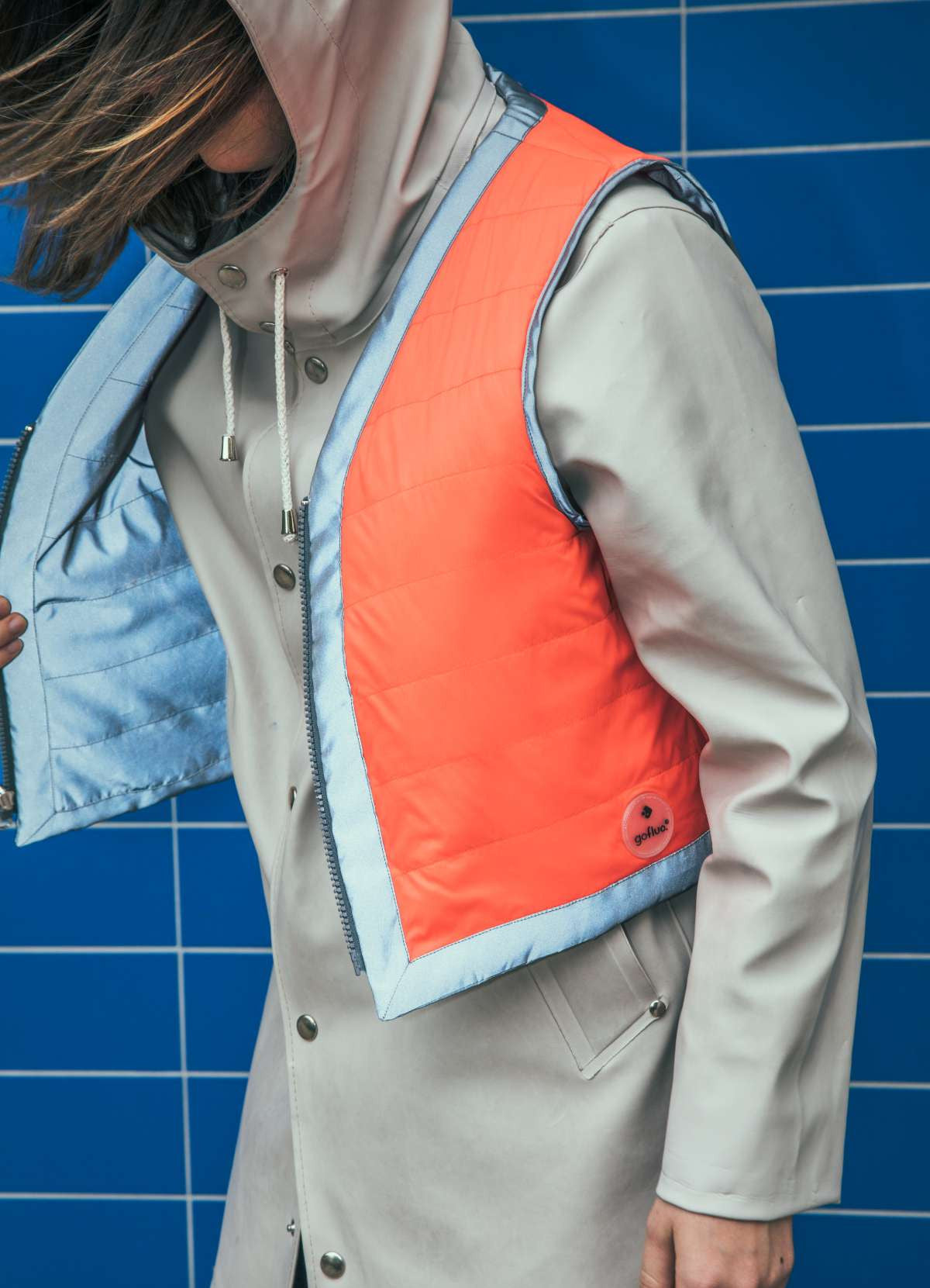 Doudoune sans manche réfléchissante Réversible Nightglow - GoFluo