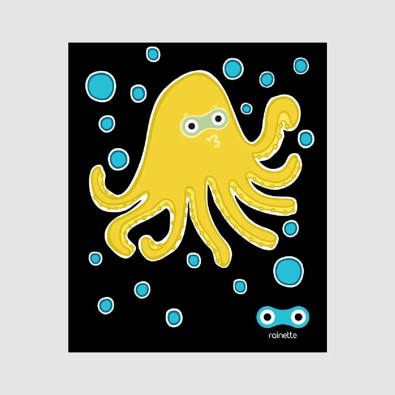 Little Plank Tree Frog reflective stickers - Octopus