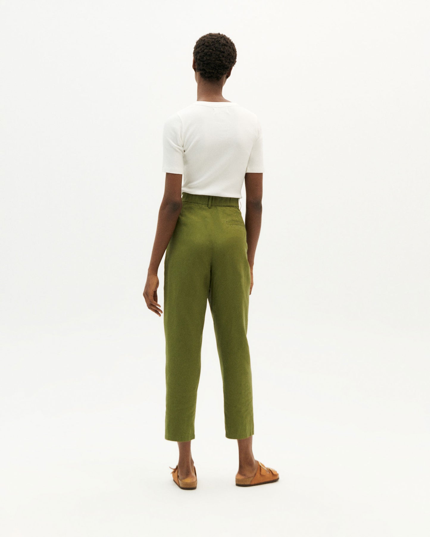 Rina Green pants - hemp and cotton - Thinking Mu