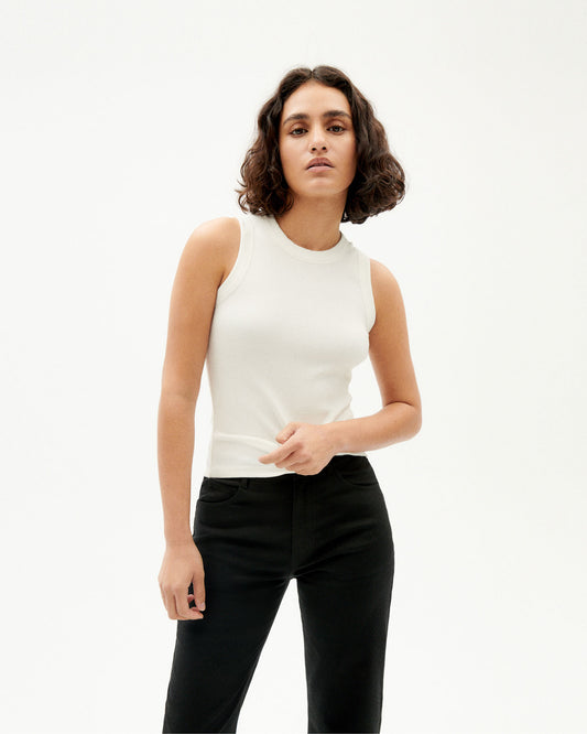 Juliette White Tank Top - Thinking Mu