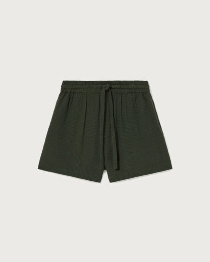 Geranio Green Seersucker Shorts - Thinking Mu